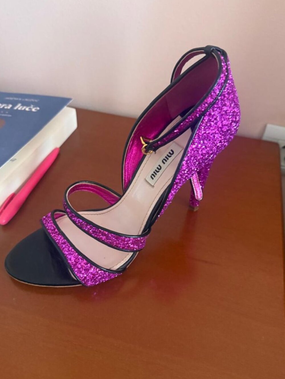 Miu Miu Glitter Sandals